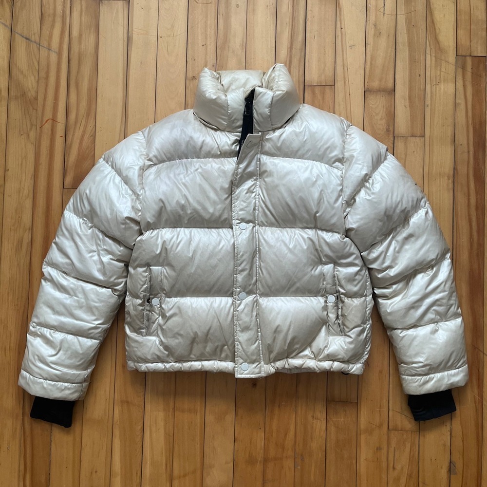 Tna The Super Puff Shorty Puffer Jacket Cream RDS Certified Down Size Small